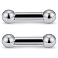 316L Stainless Barbell Externally Threaded Basic Heavy Gauge Steel Barbell