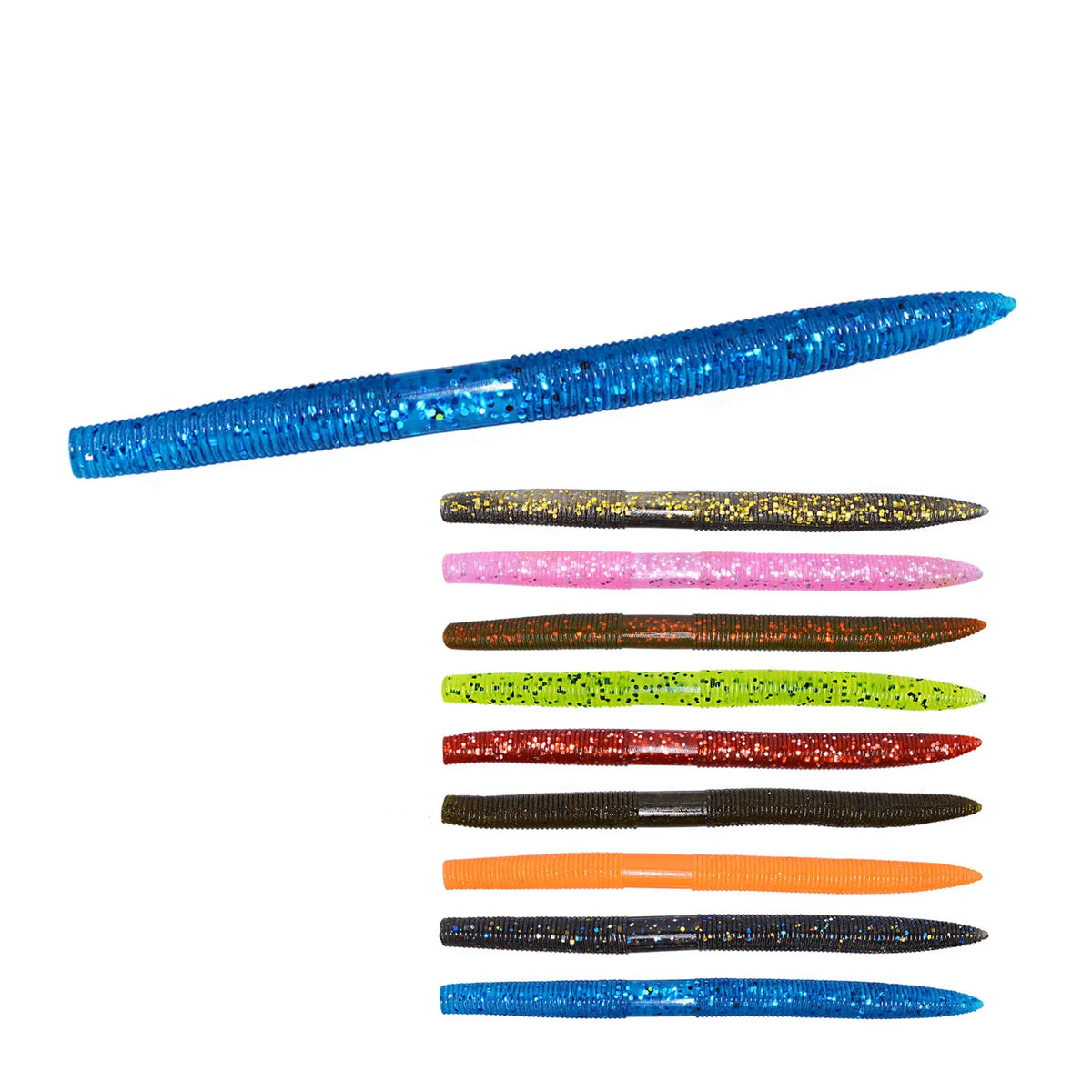 Worm Soft Lures Fishing 140mm 8.4g 8pcs Artificial Silicone Bass Pike Minnow Swimbait Jigging Plastic Baits