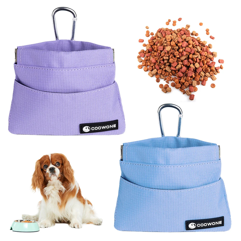 Purple Mini Hand Pouch with Built-In Poop Bag Dispenser Customizable Logo Dog Treat Pouch Pet Training Supplies Accessories