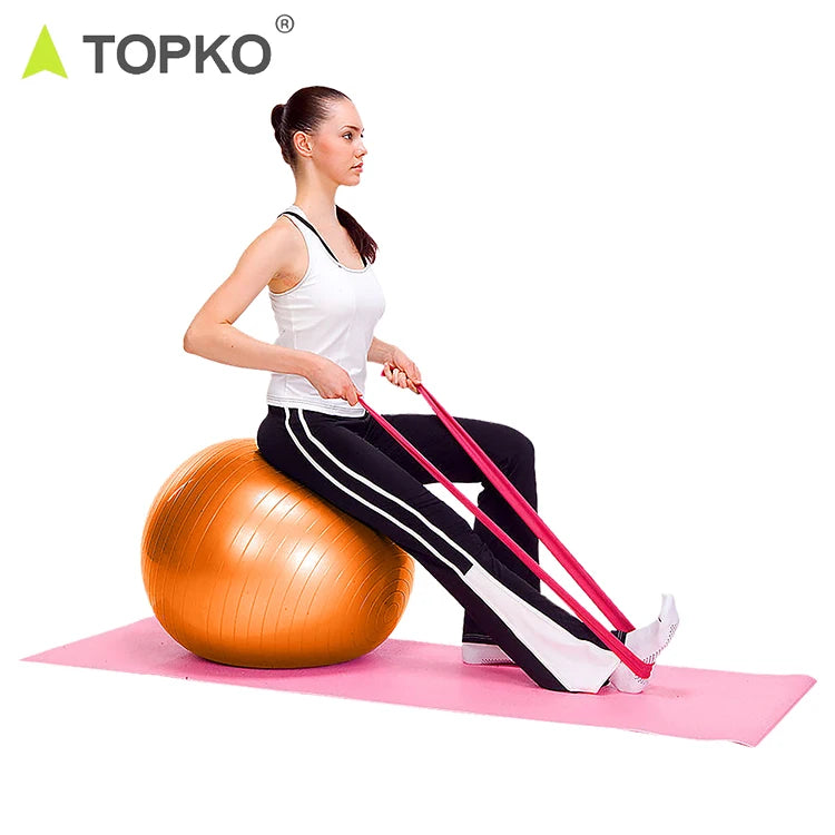 TOPKO Anti Burst Balance Exercise Ball Gym 55cm Premium Black PVC Yoga Ball