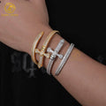 Hiphop Jewelry Moissanite Bangle Bracelet Men Women Ice Out Solid 925 Silver Fine Jewelry Moissanite Clover Bracelet