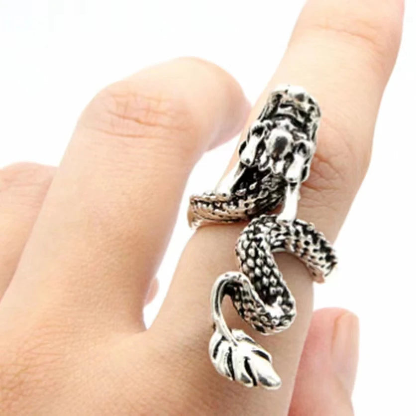 2025 Europe America Hot Selling New Adjustable Men Ring Personality Retro Rock Dragon Ring Jewelry for Men
