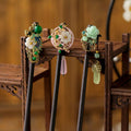 Vintage Wood Hairpin Hair Sticks Flower Bead Tassel Hairpin Chinese Style Wood Tassel Step Shaking Hairpin Chopstick Hair Stick
