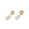 Shescity Trendy INS Style Designer Gold Plated Drop Earrings Pearl Jewelry Women Drop Earrings for Gifts