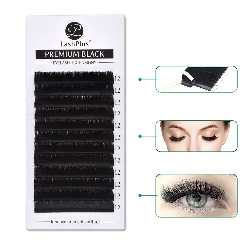 LashPlus Faux Mink Lashes Matte Black Cashmere Lash Extensions Volume Trays Volume Mink Eyelash Extension Customized Packaging