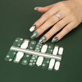 Huizi 2026 Christmas Design Hot Selling Full Wraps Shiny Nail Art Sticker Multi Color Nail Polish Stickers