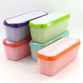 Large Rectangular Silicone Rubber Ice Cream Box PP Plastic Storage Container for Kitchen Refrigerator Storage