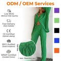 Summer Winter Pleated Ladies Long Sleeve Shirt Wide Leg Pants Outfit Casual Street Wear Two Piece Loungewear Women's Sets