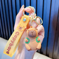 Wholesale Cute Cartoon Anime Capybara Toy Keychain Kawaii Plastic PVC Doll Car Capybara Backpack Keychain Bag Charm Pendant Gift