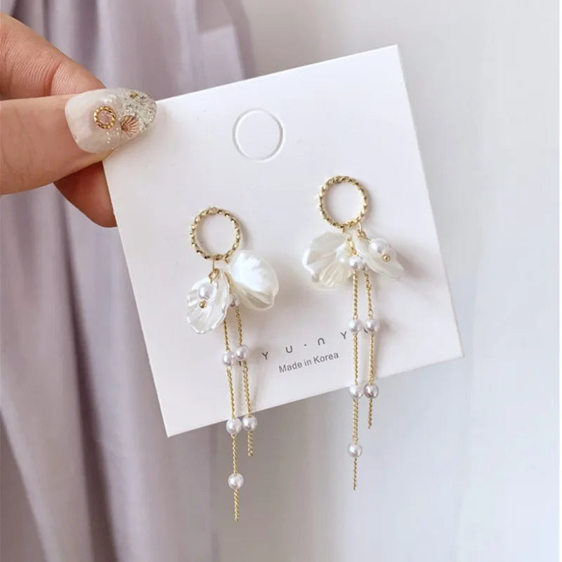 Super Fairy Long Earring Pearl Pendant Ladies Women Earrings Jewelry