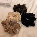 Large Vintage Style Soft Velvet Elastics Hair Ties Scrunchy Oversize Hair Band for Girls