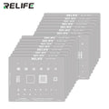 RELIFE RL-044 HW Series CPU Integrated Steel Stencil Set/16 Pieces for Repair
