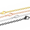 BMZ 2024 Real Gold Ion Plated 14K 18K O Shape Chain Necklace Best Fit-size 45cm+5cm End Chain with 5cm Blade 2 Years Guarantee
