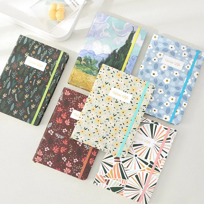 A5 Customized Cute and Retro Diary Artistic and Fresh Notebook Gift Pu Leather Hard-cover Notebook logo Printing Available