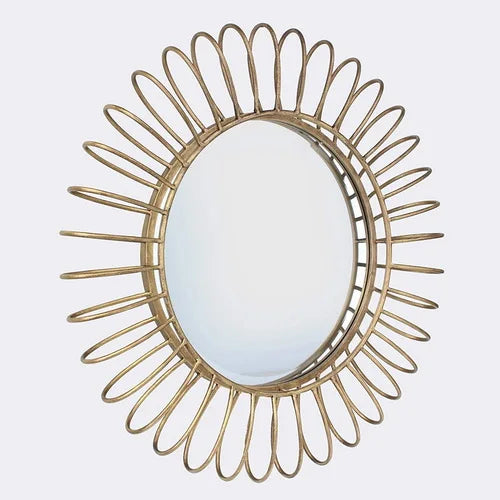 62cm Wholesale 2025 Modern Creative Decorative Gold Hanging Mirror Wall Decor Art Glass Dropshipping Product