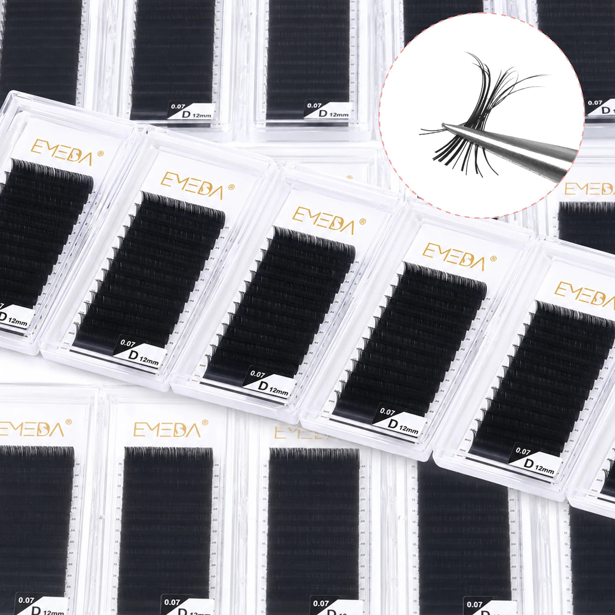 EMEDA Private Label Classic Mega Volume Eyelash Extension Wholesale Silk Lash Trays Faux Mink Individual Lash Extension Supplies