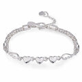 Women Jewelry Angel Wing Heart Charm Bracelet Silver Color