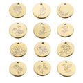 Customized Small Stainless Steel Disc Charm Pendant DIY Birth 12 Month Flower Pendant