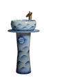 New Jingdezhen hand painting ceramic wash basin pedestal basin full pedestal basin sink bathroom