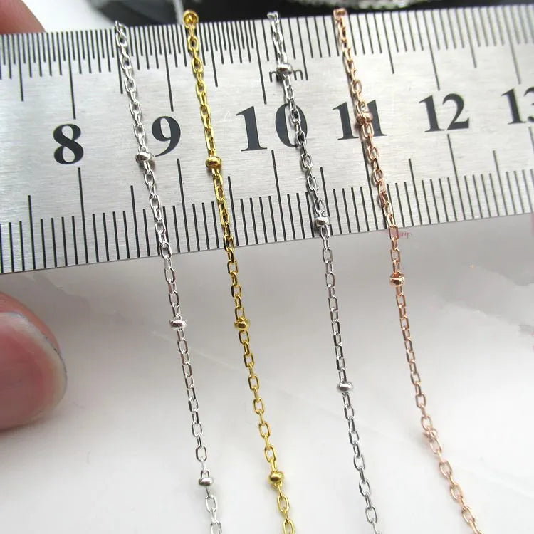 Wholesale 925 Sterling Silver Ball Chain Cable Chain for Necklace & Bracelet Jewelry Making Jewelry Findings & Components