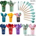 Non-stick Cookware Spatula Shovel Egg Beaters Wooden Handle Kitchen Cooking Tool Set Silicone Kitchenware Cooking Utensils Set
