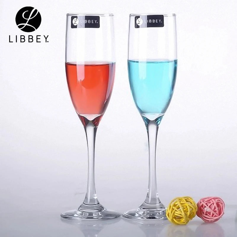China Libbey Factory  Wholesale Low MOQ Long Stem Lead-free Glass Crystal champagne Flutes for Wedding Party Supplier