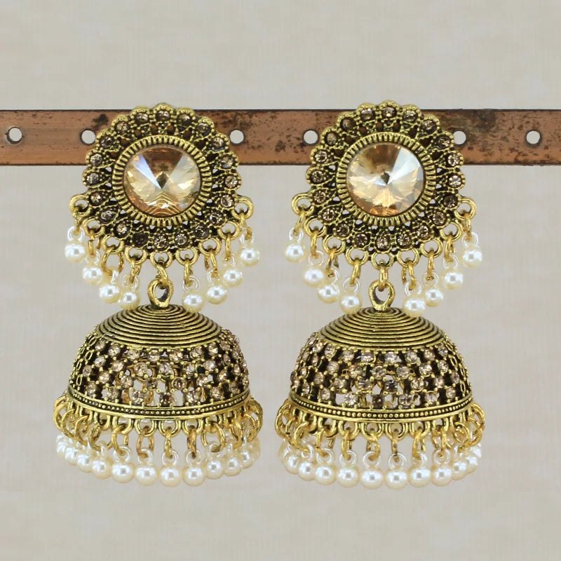 Hot Sale Indian Style Earrings Gold Plated Alloy Handmade Tassel Bells Traditional Ethnic Style Earrings