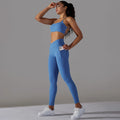 New Style Gym Fitness Sets Custom logo High Waisted Yoga Leggings Sets for Women With Pocket