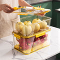Clear Rectangular PET Food Storage Container Crisper Fresh-Keeping Fridge Organizer for Beverages Refrigerator Storage Box