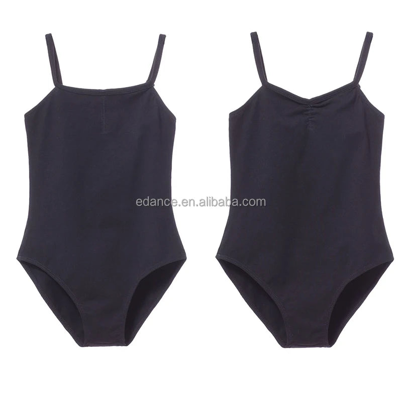 AM000048 Professional  Black Elastic Dancing Camisole Ballet Leotard Kids Gymnastics Leotards for Girls Bodysuit