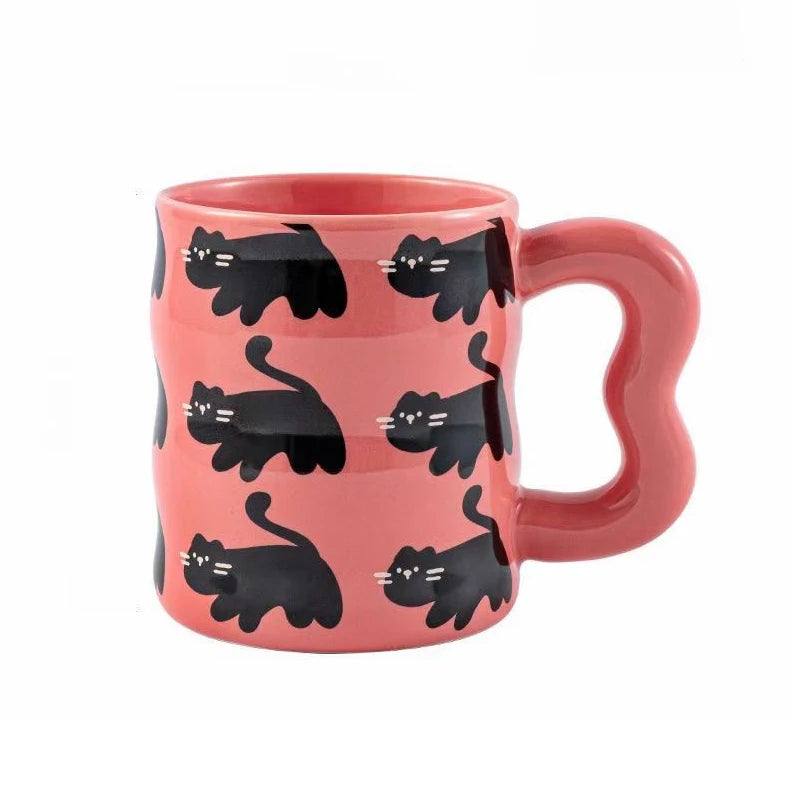 Wholesale Ins Handmade Large Month Customised Coffee Afternoon Tea Retro Stoneware Mug Ceramic Cup