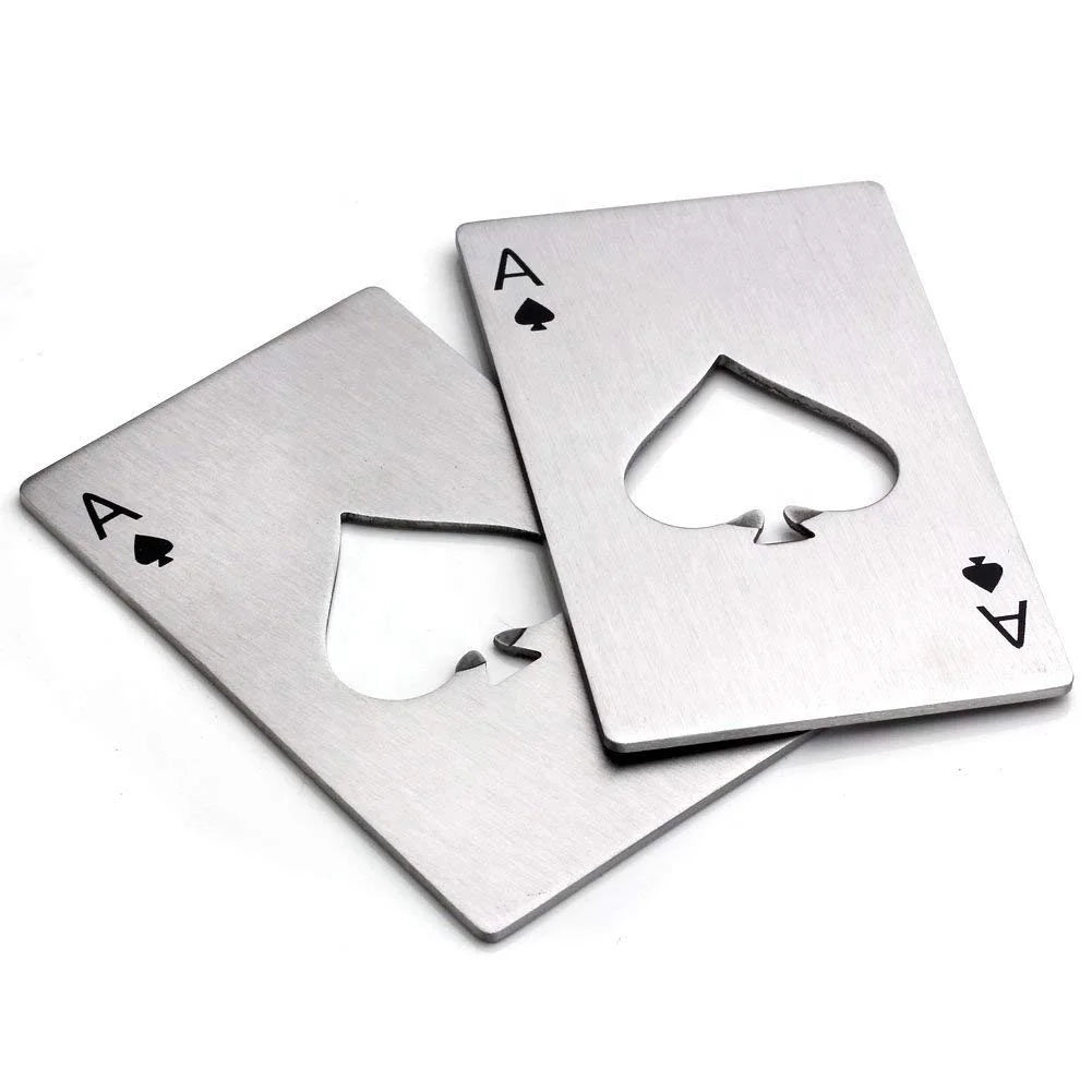 Wholesale Portable Stainless Steel Metal Credit Card Beer Bottle Opener Poker Bottle Opener