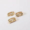 Stainless Steel Statement Jewelry Inspirational Women Friendship Bands 18K Gold Plated Mom Ring Best Friend Gift