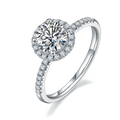 Fine Jewelry Moissanite S925 Sterling Silver Ring 1 Carat D VVS Moissanite Solitaire Diamond Ring for Lady Gift