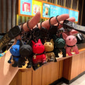 Promotion Cute 3D Resin French Bulldog Keychain Wholesale Colorful Cartoon Puppy Bulldog Plastic Lanyard Key Ring Pendant Gift