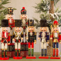 Custom Christmas Decoration Supply Wooden Crafts Cartoon Christmas Decorations Gift 30CM European Nutcracker king Statues