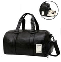 Fashion Large Capacity PU Leather Handbag Portable Travel Womens Overnight Bag with Shoes Compartment Gym Duffel Bag