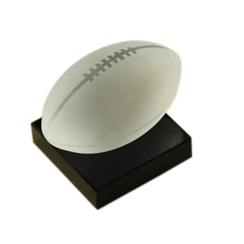 Mini Exquisite Frosted Rugby Ball Awards K9 Crystal American Football Trophy Cup Souvenirs Gifts