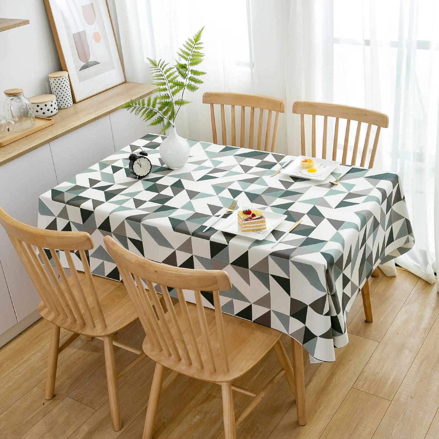 Table Cover Cloths Green Table Cloth Fashion Glitter Dining Family
