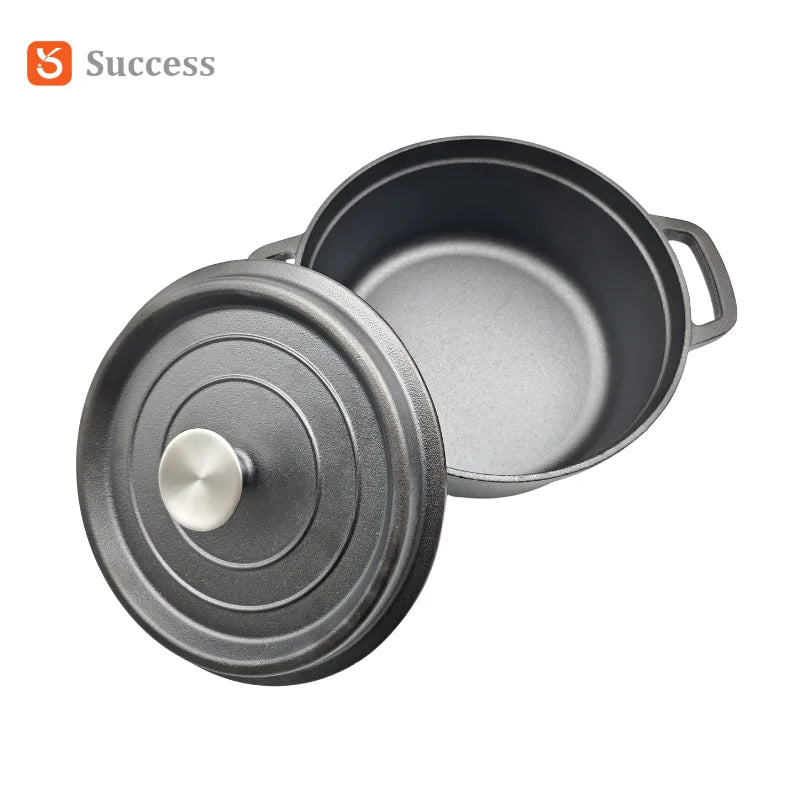Factory Enameled Cast Iron Dutch Pan Cookware Black Cast Iron Cookware Set with Lid