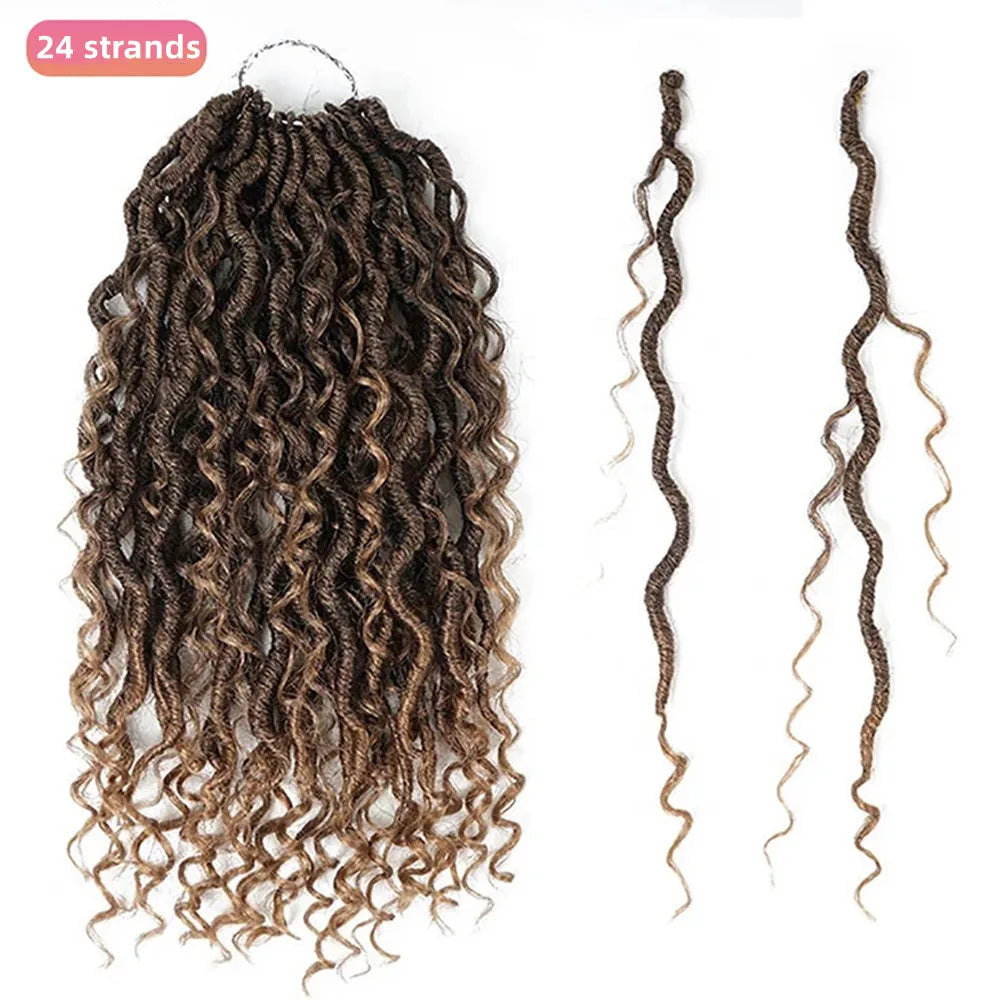 14182226inch Faux Locs Crochet Hair Braids Twist Pre-Looped Synthetic Hair Extension River Locs Crochet Braids Twist Hair
