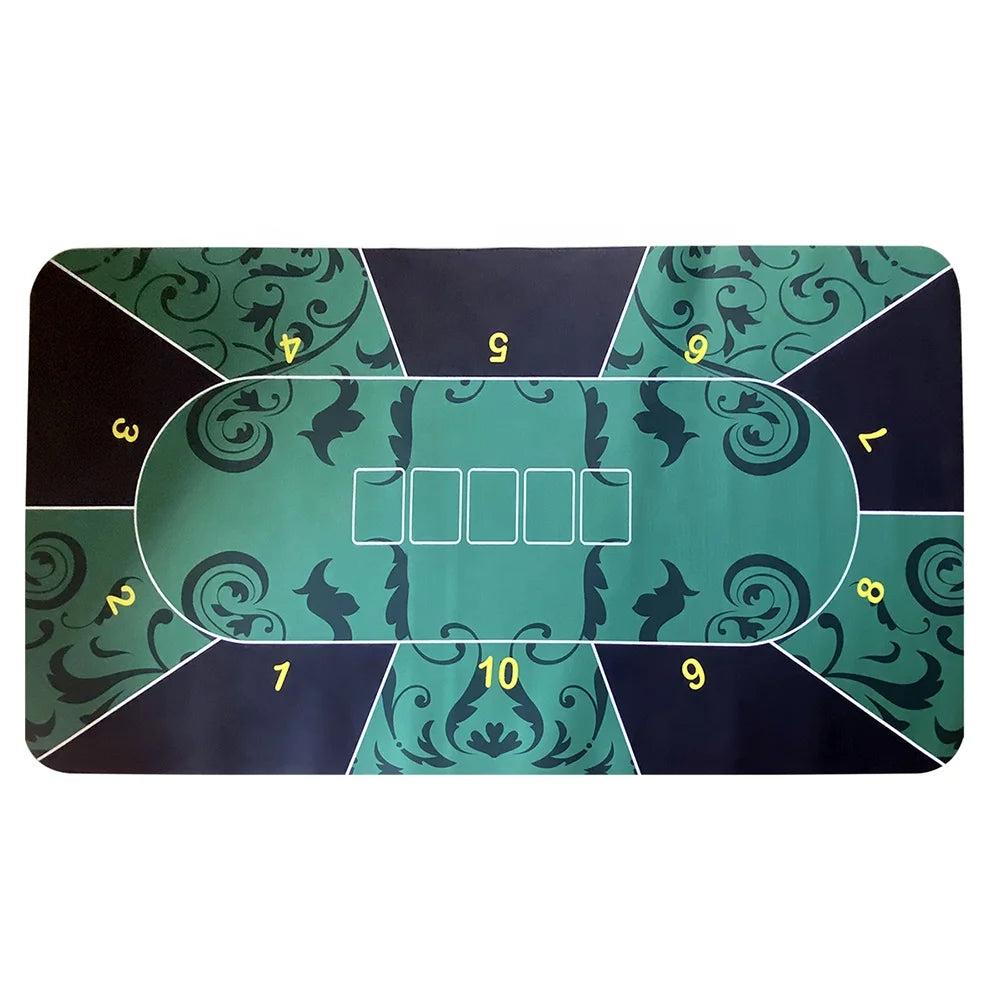 Factory Supply  Rectangle 1.8m Poker Mat 2mm Thickness Rubber Cloth for Gambling Table