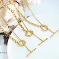 Hot Selling Personalized Trend Ot Buckle Necklace Waterproof Stainless Steel Sweater Chain Jewelry Idea Party Gift