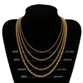 Wholesale 2MM 3MM 4MM 5MM Basic Twisted Chain Necklace Stainless Steel Twist Rope Chain Necklace for Women Men