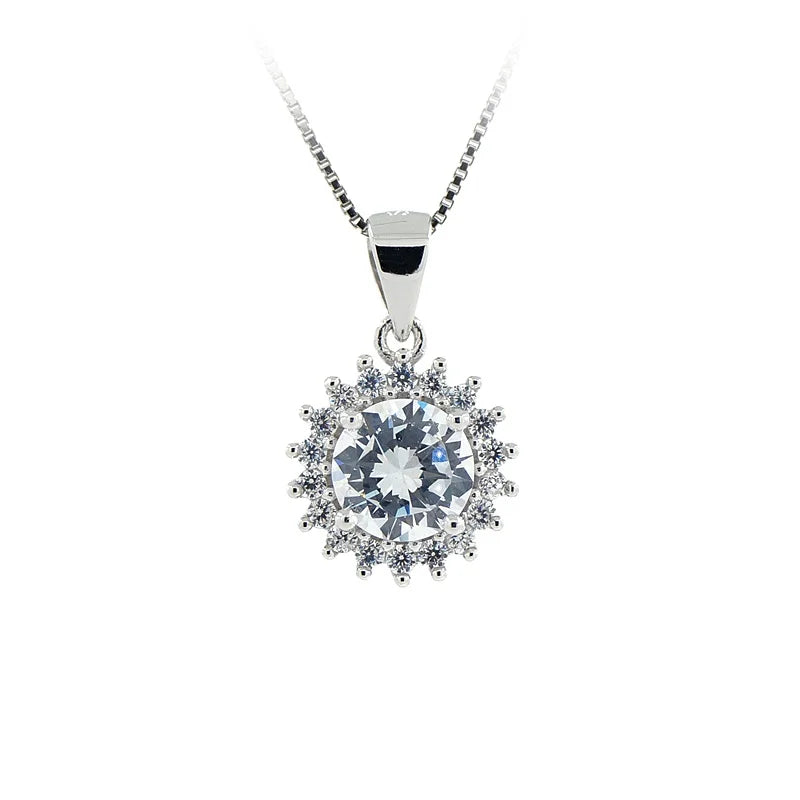 Classic 925 Sterling Silver Tiny Round Bulk Pave Cubic Zirconia Pendant for Jewelry Making Necklace
