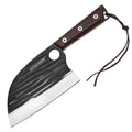 Little Cook 6.8 Inch Serbian Chef Knife Hand- Forged Multipurpose Kitchen Knife 4Cr13 Steel Blade with Wood Handle for Cutting