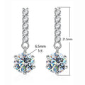 GRA  1CT Unusual Long Hanging Dangle Drop Moissanite Diamond Earring Women 925 Sterling Silver Wed Engagement Fine Jewelry