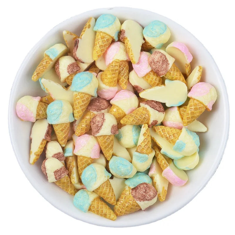 Resin Ice Cream Cone Popsicle Flatback Resin Charms Cabochon for Slime Filler Kid DIY Mobile Phone Hairclip Keychain Decor Craft