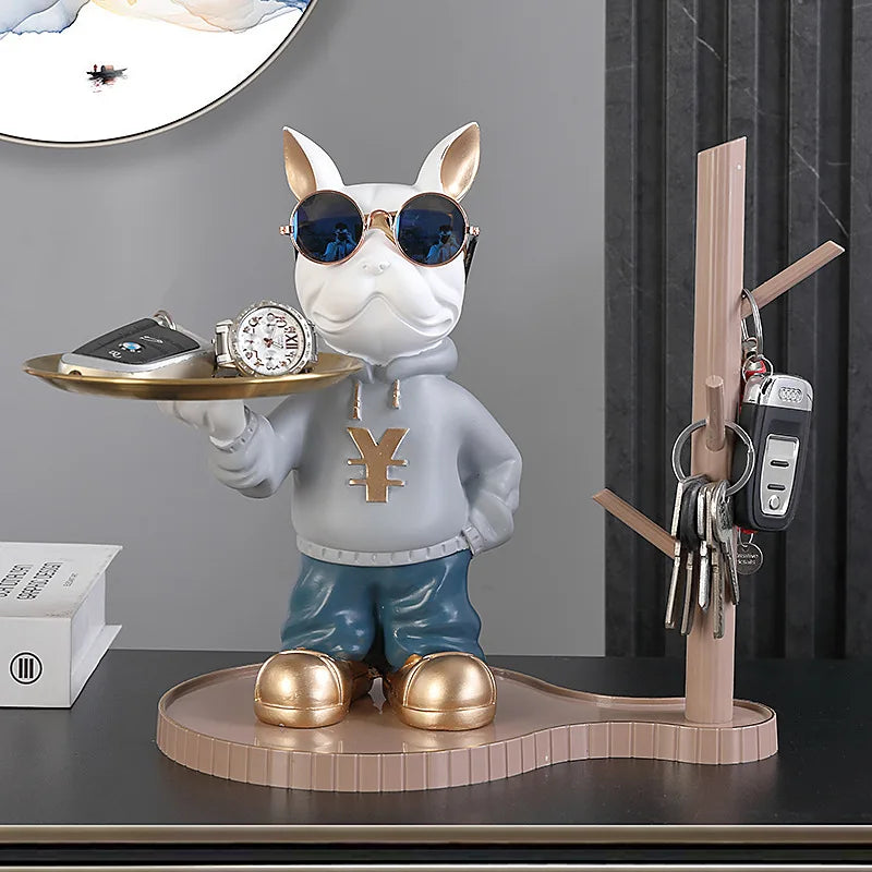 Light Luxury Porch Shoe Cabinet with Resin Decorative Ornaments Enter the Door Method Bucket Key Storage Tray Mask Watch Hook