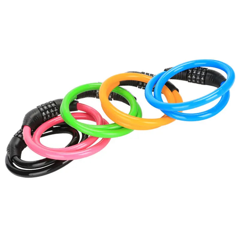 Bicycle Four-digit Code Lock Anti-theft Steel Chain Safety Mountain Bike Color Lock